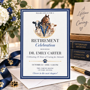 Invitation Fête de retraite d'un vétérinaire de la marine pou