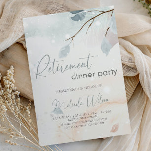 Invitation Fête de retraite élégante en marbre d'hiver