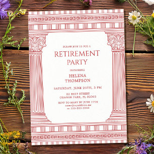 Invitation Fête de retraite élégante en rose
