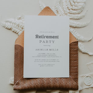Invitation Fête de retraite élégante et formelle minimale