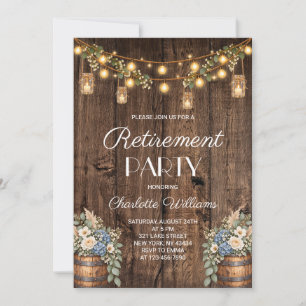 Invitation Fête de retraite florale rustique