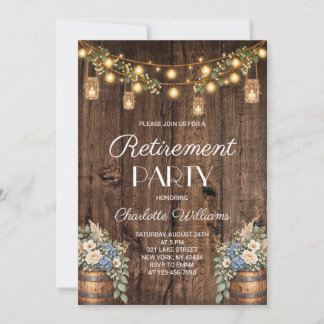 Invitation Fête de retraite florale rustique