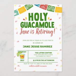 Invitation Fête de retraite Holy Guacamole