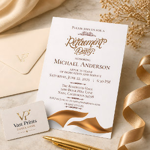 Invitation Fête de Retraite Luxueuse