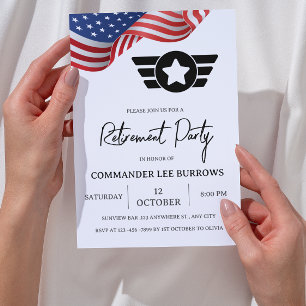 Invitation Fête de retraite militaire de l'armée du drapeau a