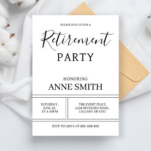 Invitation Fête de retraite moderne simple célébration de ret