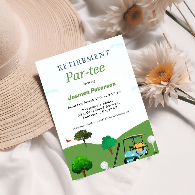 Invitation Fête de retraite pour un golfeur moderne (Créateur téléchargé)