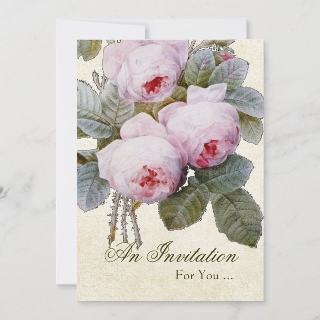 Invitation Fête de retraite Rose anglaise personnalisée (Devant)