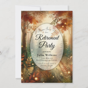 Invitation Fête de retraite sous le charme de la forêt automn