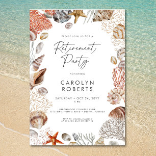 Invitation Fête de retraite sur la plage côtière