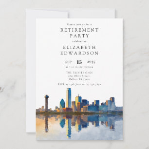 Invitation Fête de retraite sur la skyline de Dallas Texas