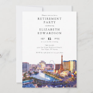 Invitation Fête de retraite sur la skyline de Las Vegas