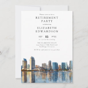Invitation Fête de retraite sur la skyline de San Diego