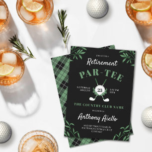 Invitation Fête de retraite sur le thème de golf avec verdure