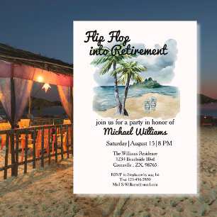 Invitation Fête de retraite sur le thème de la plage d'été av