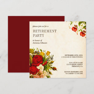 Invitation Fête de retraite sur le thème des roses florales r