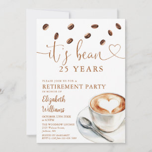 Invitation Fête de retraite sur le thème du café