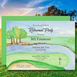 Invitation Fête de retraite sur un parcours de golf à l'aquar