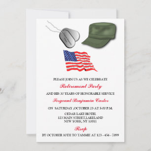 Invitation Fête de retraite unique de l'armée de l'air milita