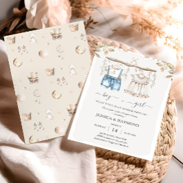 Invitation Fête de révélation de genre garçon ou fille Boho