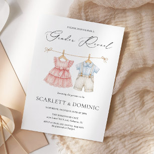 Invitation Fête de Révélation du Sexe de Bébé Bohème à Corde