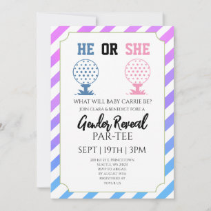Invitation Fête de révélation du sexe de bébé Golf avec rayur