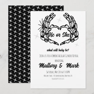 Invitation Fête de révélation du sexe de bébé Halloween squel