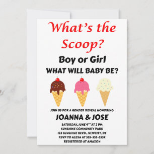 Invitation Fête de révélation du sexe : What's the Scoop