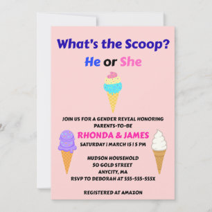 Invitation Fête de révélation du sexe : What's the Scoop