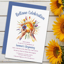 Invitation Fête de Sabbat Floral de la Beltane Soleil d'Été