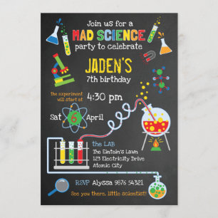 Invitation Fête de science folle neutre et lumineuse pour tou
