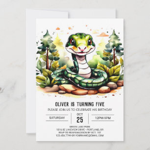 Invitation Fête de serpent simple Anniversaire