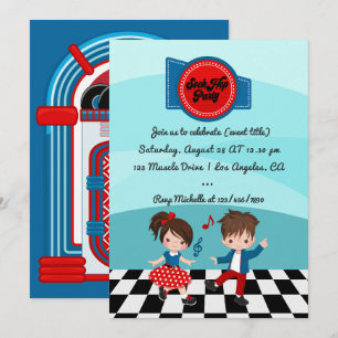 Invitation Fête de Sock Hop du 4 juillet