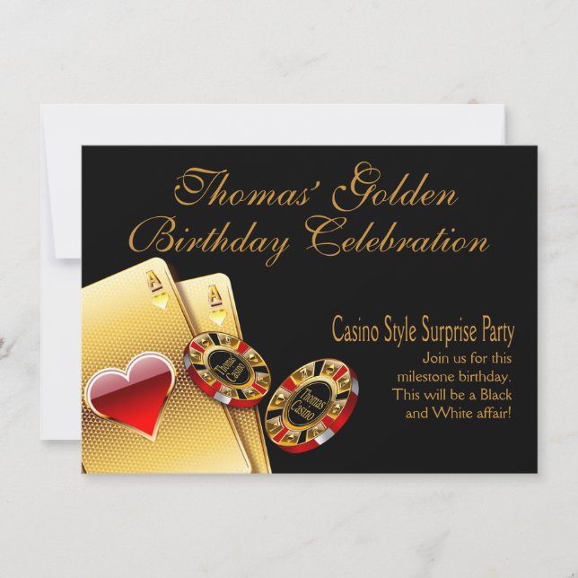 Invitation Fête de style casino DEMANDEZ-MOI DE METTRE LES NO (Devant)