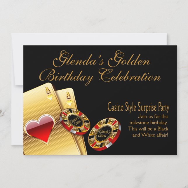 Invitation Fête de style casino DEMANDEZ-MOI DE METTRE LES NO (Devant)