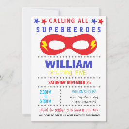 Invitation Fête de super-héros Joyeux Anniversaire
