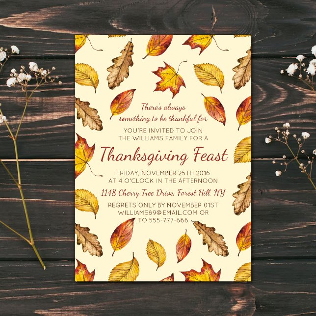 Invitation Fête de Thanksgiving - Choisissez votre couleur (Créateur téléchargé)
