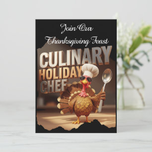 Invitation Fête de Thanksgiving culinaire drôle de dinde