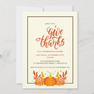 Invitation Fête de Thanksgiving de dîner de la dinde de citro