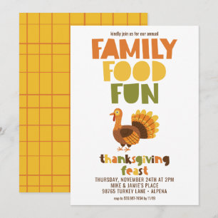 Invitation Fête de Thanksgiving pour la famille