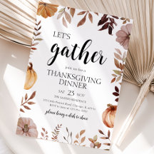 Fête de Thanksgiving Pumpkin Let's Gather