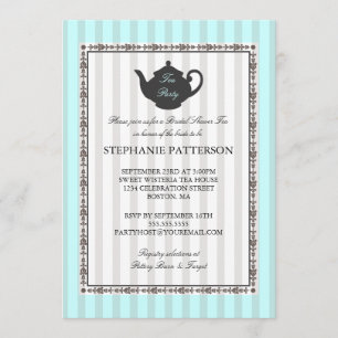 Invitation Fête de thé à la Fête de l'mariée chic française