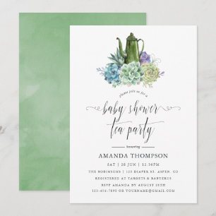 Invitation Fête de thé Baby Shower Succulents Cactus du déser