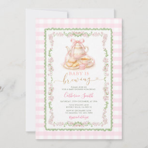 Invitation Fête de thé Coquette Bébé est en route Fête de béb