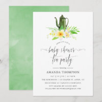 Fête de thé de baby shower aux fleurs exotiques de