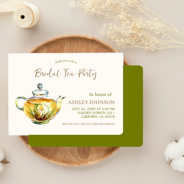 Invitation Fête de thé de mariage charmante à la camomille (Créateur téléchargé)