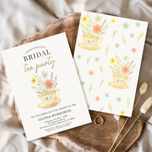 Invitation Fête de thé florale pour la mariée
