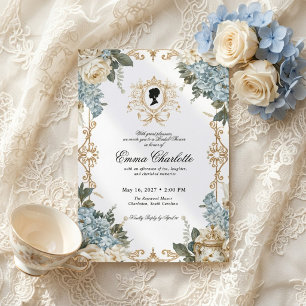 Invitation Fête de thé hivernale de luxe Régence pour la douc