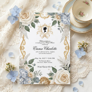 Invitation Fête de thé hivernale de luxe Régence pour la douc