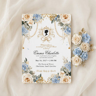 Invitation Fête de thé hivernale de luxe Régence pour la douc